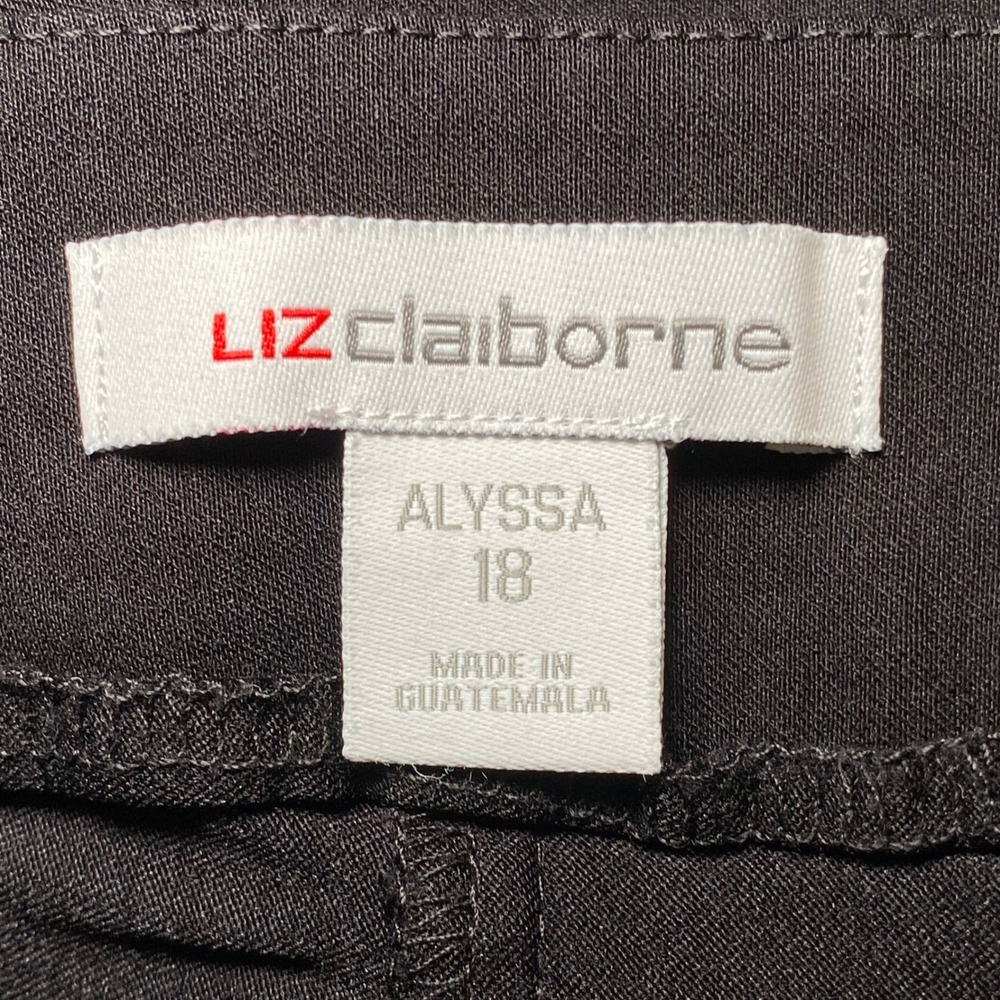 Liz Claiborne Black Pull On Bermuda Shorts Womens 18 Stretch Dress Casual - Picture 6 of 8